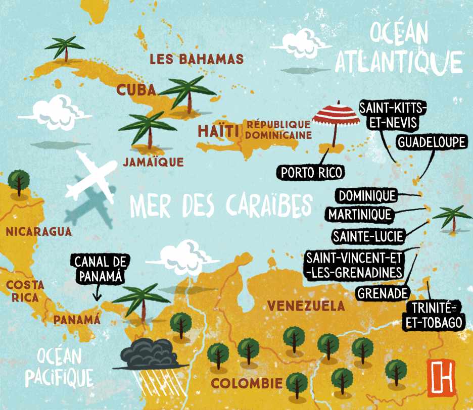 Carte du Carnet de Voyage du magazine GEO ADO n° 220, Milan Presse, 2021.